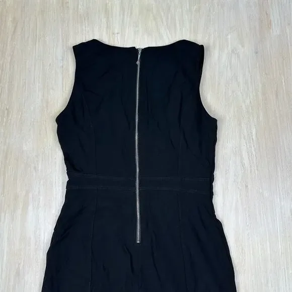 NWT WHBM Black Sleeveless Sheath V-Neck Workwear Elegant Date Cocktail Dress 4 - Picture 12 of 14